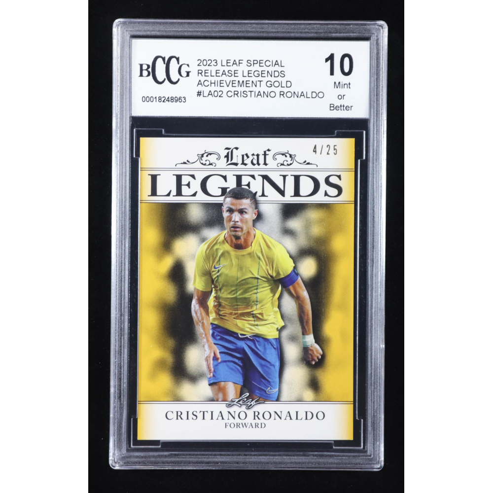 Cristiano Ronaldo 2023 Leaf Special Release Legends Achievement Gold #LA02 #4/25 (BCCG 10) at PristineAuction.com