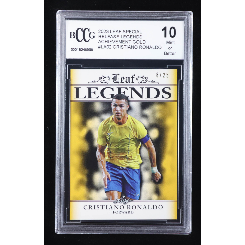 Cristiano Ronaldo 2023 Leaf Special Release Legends Achievement Gold #LA02 #8/25 (BCCG 10) at PristineAuction.com