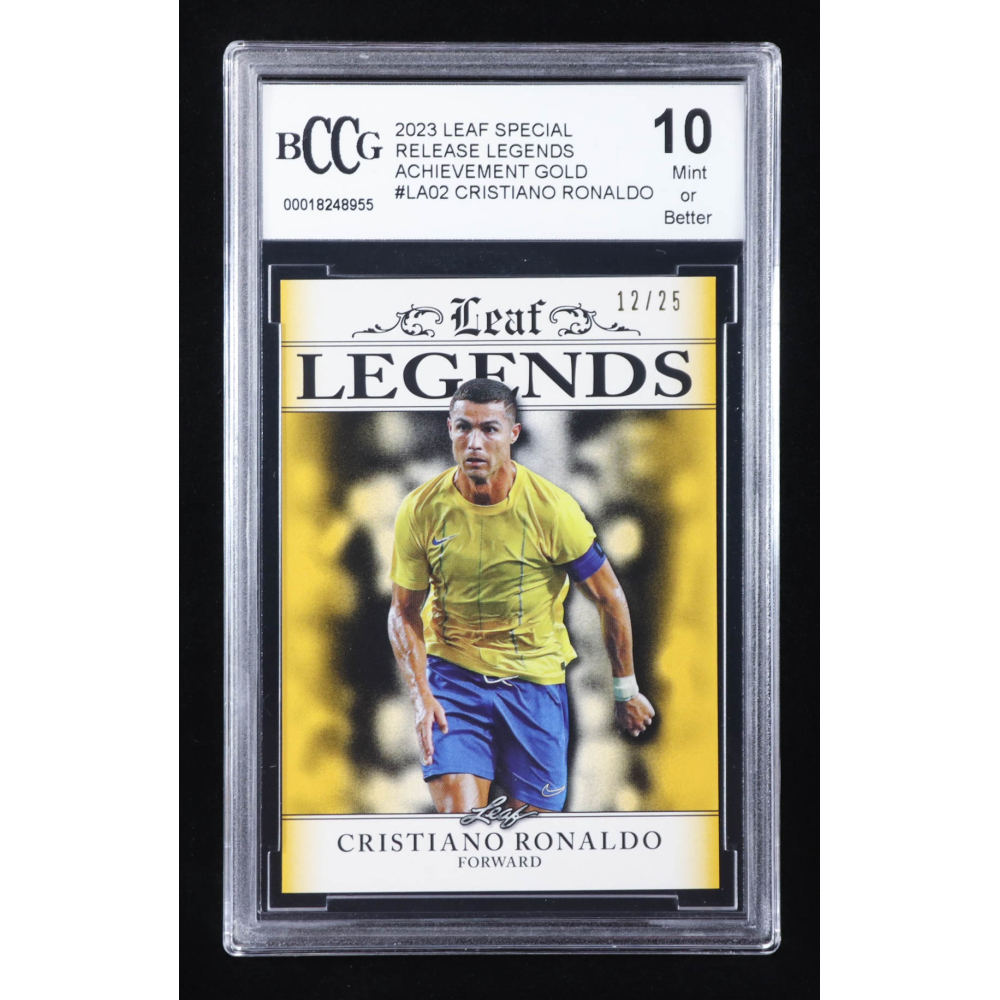 Cristiano Ronaldo 2023 Leaf Special Release Legends Achievement Gold #LA02 #12/25 (BCCG 10) at PristineAuction.com