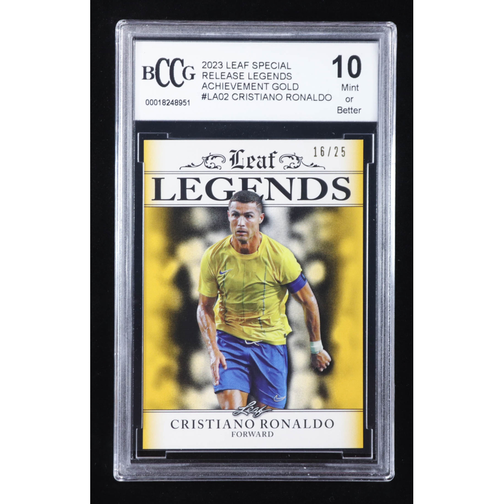 Cristiano Ronaldo 2023 Leaf Special Release Legends Achievement Gold #LA02 #16/25 (BCCG 10) at PristineAuction.com