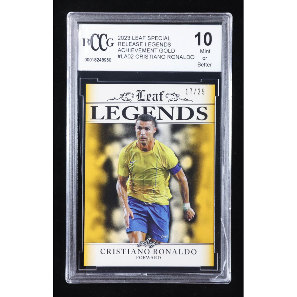 Cristiano Ronaldo 2023 Leaf Special Release Legends Achievement Gold #LA02 #17/25 (BCCG 10) at PristineAuction.com