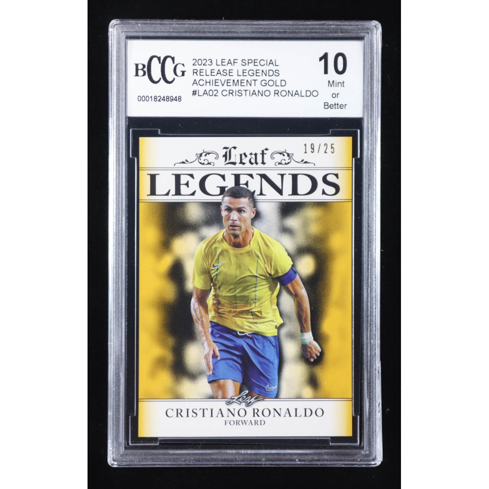 Cristiano Ronaldo 2023 Leaf Special Release Legends Achievement Gold #LA02 #19/25 (BCCG 10) at PristineAuction.com