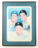 Willie Mays, Mickey Mantle & Duke Snider Signed LE Custom Framed Lithograph Display by Randy Garcia (Beckett) at PristineAuction.com