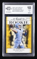 Drake Maye 2023 Leaf Special Release Rookie Achievement Gold #RA19 RC #18/25 (BCCG 10) at PristineAuction.com