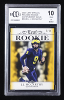 J.J. McCarthy 2023 Leaf Special Release Rookie Achievement Gold #RA30 RC #5/25 (BCCG 10) at PristineAuction.com