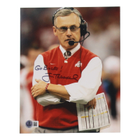Jim Tressel Signed Ohio State Buckeyes 8x10 Photo Inscribed "Go Bucks!" (Beckett) at PristineAuction.com