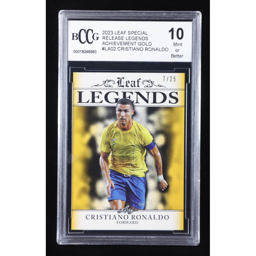 Cristiano Ronaldo 2023 Leaf Special Release Legends Achievement Gold #LA02 #7/25 (BCCG 10) at PristineAuction.com