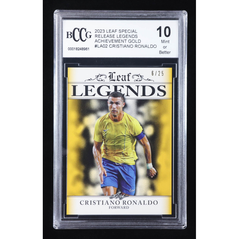 Cristiano Ronaldo 2023 Leaf Special Release Legends Achievement Gold #LA02 #6/25 (BCCG 10) at PristineAuction.com