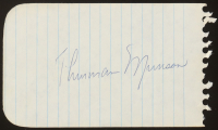 Thurman Munson Signed 3x5 Cut (Beckett) at PristineAuction.com