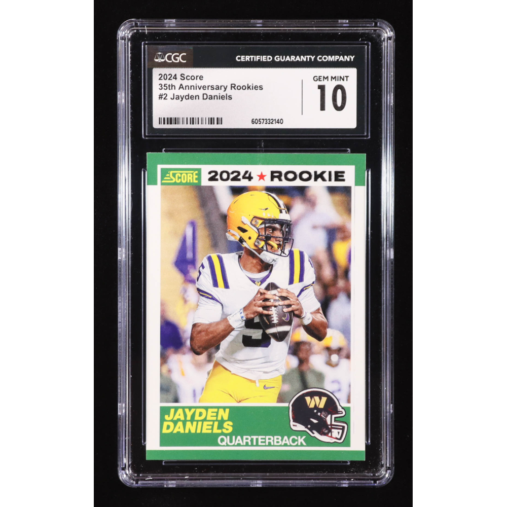 Jayden Daniels 2024 Score 35th Anniversary Rookie #2 RC (CGC 10) at PristineAuction.com