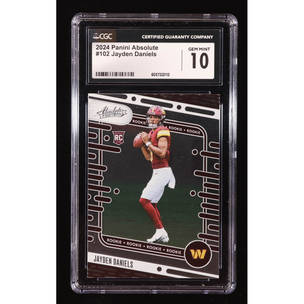 Jayden Daniels 2024 Absolute #102 RC (CGC 10) at PristineAuction.com Jayden Daniels 2024 Absolute #102 RC (CGC 10) at PristineAuction.com