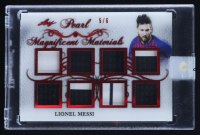 Lionel Messi 2019 Leaf Pearl Magnificent Materials Red #MM10 #5/6 at PristineAuction.com
