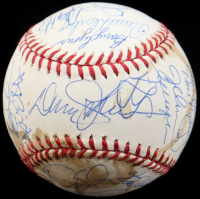 1986 Mets World Series Champs Baseball Signed by (29) with Doc Gooden, Darryl Strawberry, Davey Johnson, Terry Leach (Beckett) at PristineAuction.com