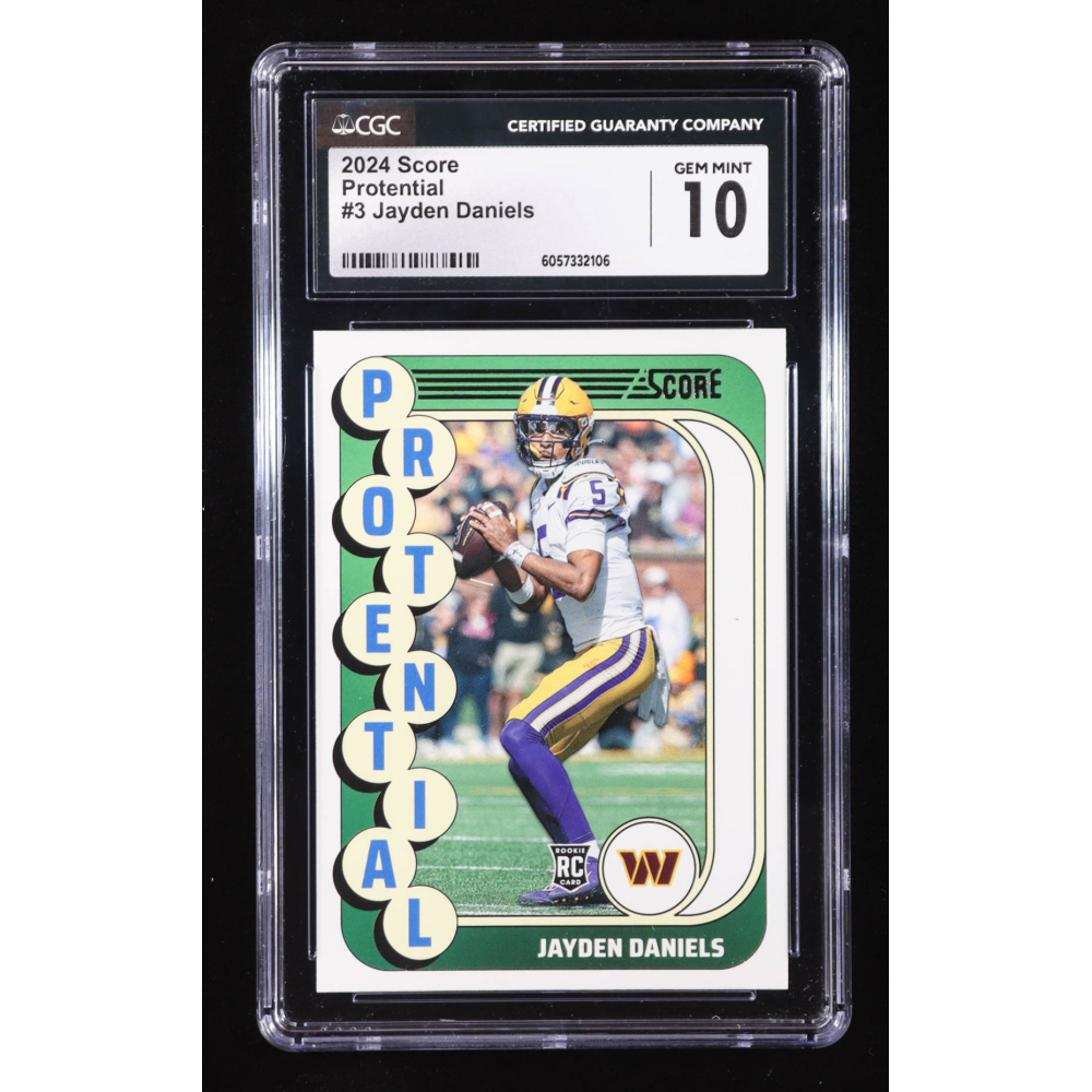 Jayden Daniels 2024 Score Protential #3 RC (CGC 10) at PristineAuction.com