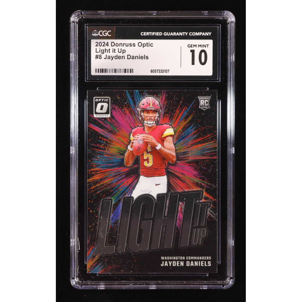 Jayden Daniels 2024 Donruss Optic Light it Up #8 RC (CGC 10) at PristineAuction.com