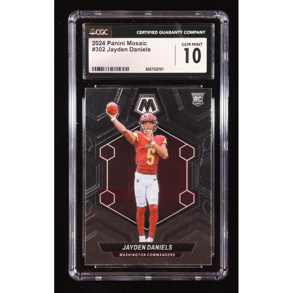 Jayden Daniels 2024 Panini Mosaic #302 RC (CGC 10) at PristineAuction.com
