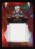 Drake Maye 2024 Panini Obsidian Rookie Eruption Materials Red #14 RC #4/75 at PristineAuction.com