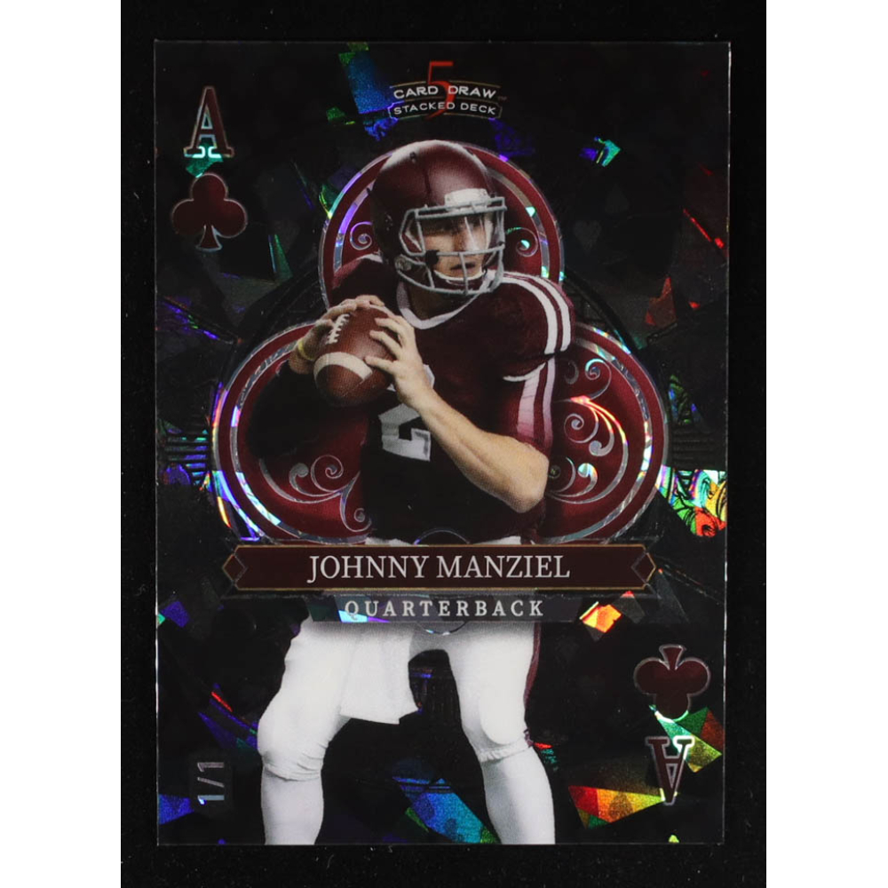 Johnny Manziel 2024 Wild Card 5 Card Draw Stacked Deck Ace of Clubs Crystal Black #SDPCJMN #1/1 at PristineAuction.com
