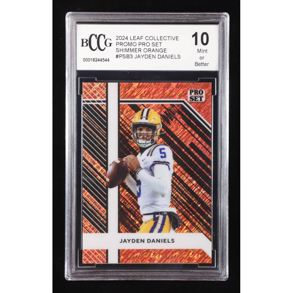 Jayden Daniels 2024 Leaf Collective Promo Pro Set Shimmer Orange #PSB3 RC #224/299 (BCCG 10) at PristineAuction.com