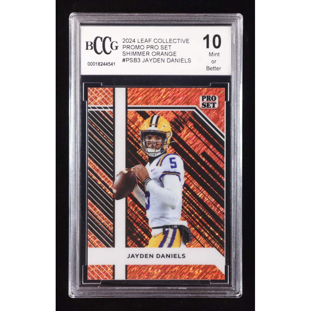 Jayden Daniels 2024 Leaf Collective Promo Pro Set Shimmer Orange #PSB3 RC #22/299 (BCCG 10) at PristineAuction.com