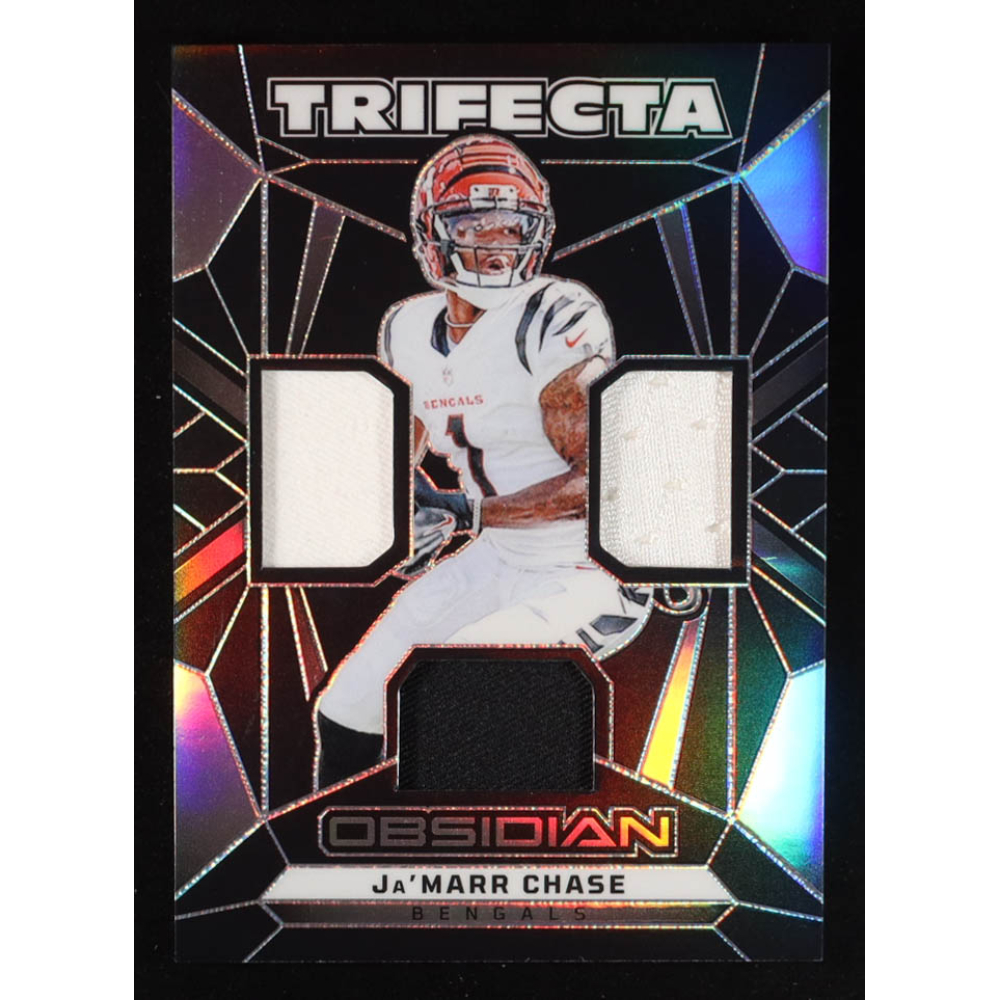 Ja'Marr Chase 2024 Panini Obsidian Trifecta Swatches #TSJCE at PristineAuction.com