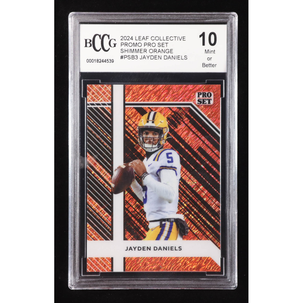 Jayden Daniels 2024 Leaf Collective Promo Pro Set Shimmer Orange #PSB3 RC #164/299 (BCCG 10) at PristineAuction.com