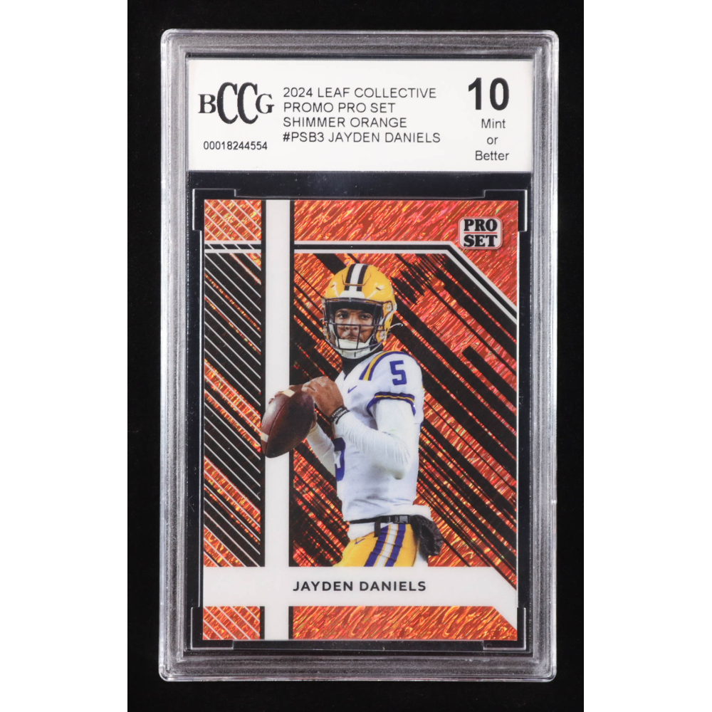 Jayden Daniels 2024 Leaf Collective Promo Pro Set Shimmer Orange #PSB3 RC #251/299 (BCCG 10) at PristineAuction.com