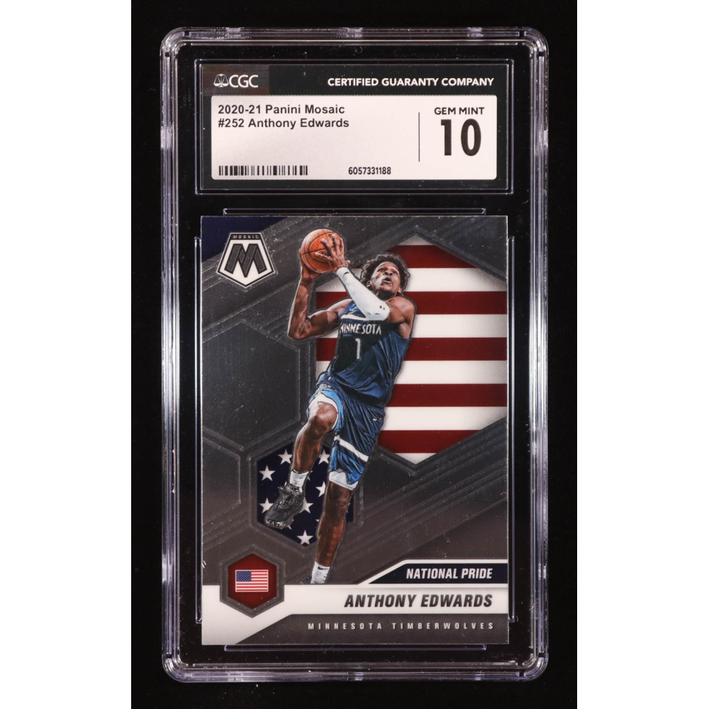 Anthony Edwards 2020-21 Panini Mosaic #252 RC (CGC 10) at PristineAuction.com
