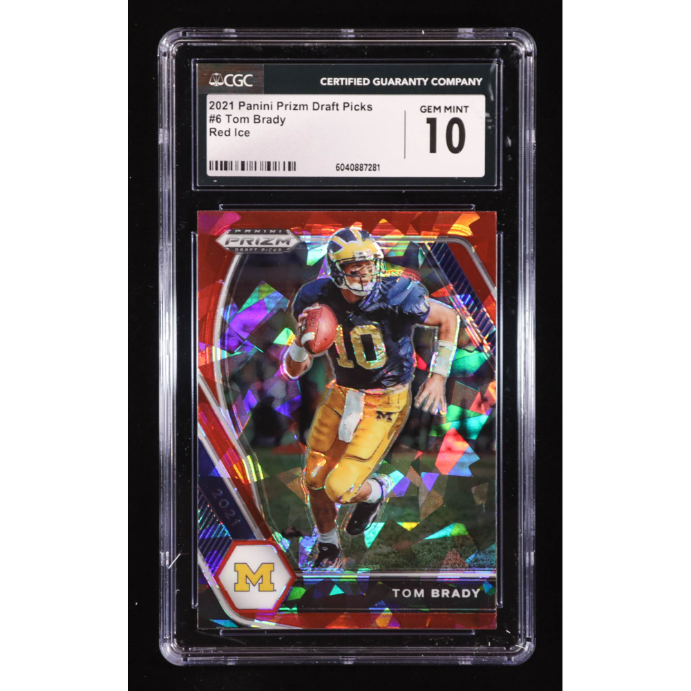 Tom Brady 2021 Panini Prizm Draft Picks Prizms Red Ice #6 (CGC 10) at PristineAuction.com