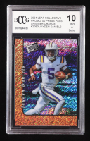 Jayden Daniels 2024 Leaf Collective Promo '00 Press Pass Shimmer Orange #20B3 RC #80/299 (BCCG 10) at PristineAuction.com