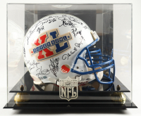 Tom Brady, Joe Montana, John Elway, Jerry Rice, Joe Namath | Super Bowl MVP's LE Full-Size Authentic On-Field Helmet #41/120 Signed By (35) (Beckett) at PristineAuction.com