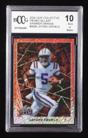 Jayden Daniels 2024 Leaf Collective Promo '90 Leaf Shimmer Orange #90B3 RC #28/299 (BCCG 10) at PristineAuction.com