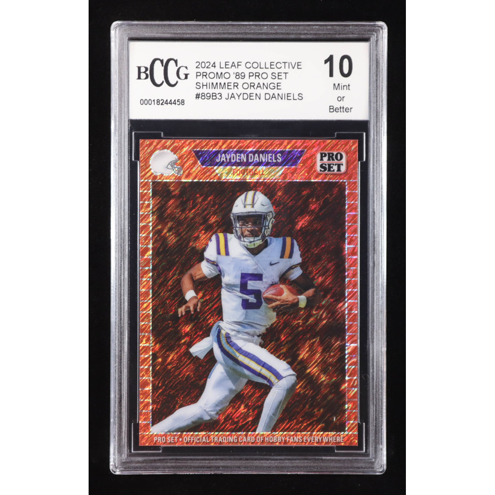 Jayden Daniels 2024 Leaf Collective Promo '89 Pro Set Shimmer Orange #89B3 RC #78/299 (BCCG 10) at PristineAuction.com