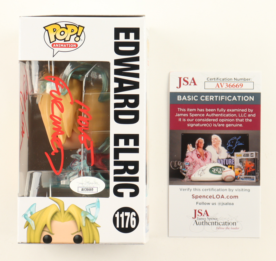 Vic Mignogna Signed "Fullmetal Alchemist: Brotherhood" #1176 Edward Elric Funko Pop! Vinyl Figure Inscribed "Move Forward" (JSA) at PristineAuction.com Vic Mignogna Signed "Fullmetal Alchemist: Brotherhood" #1176 Edward Elric Funko Pop! Vinyl Figure Inscribed "Move Forward" (JSA) at PristineAuction.com