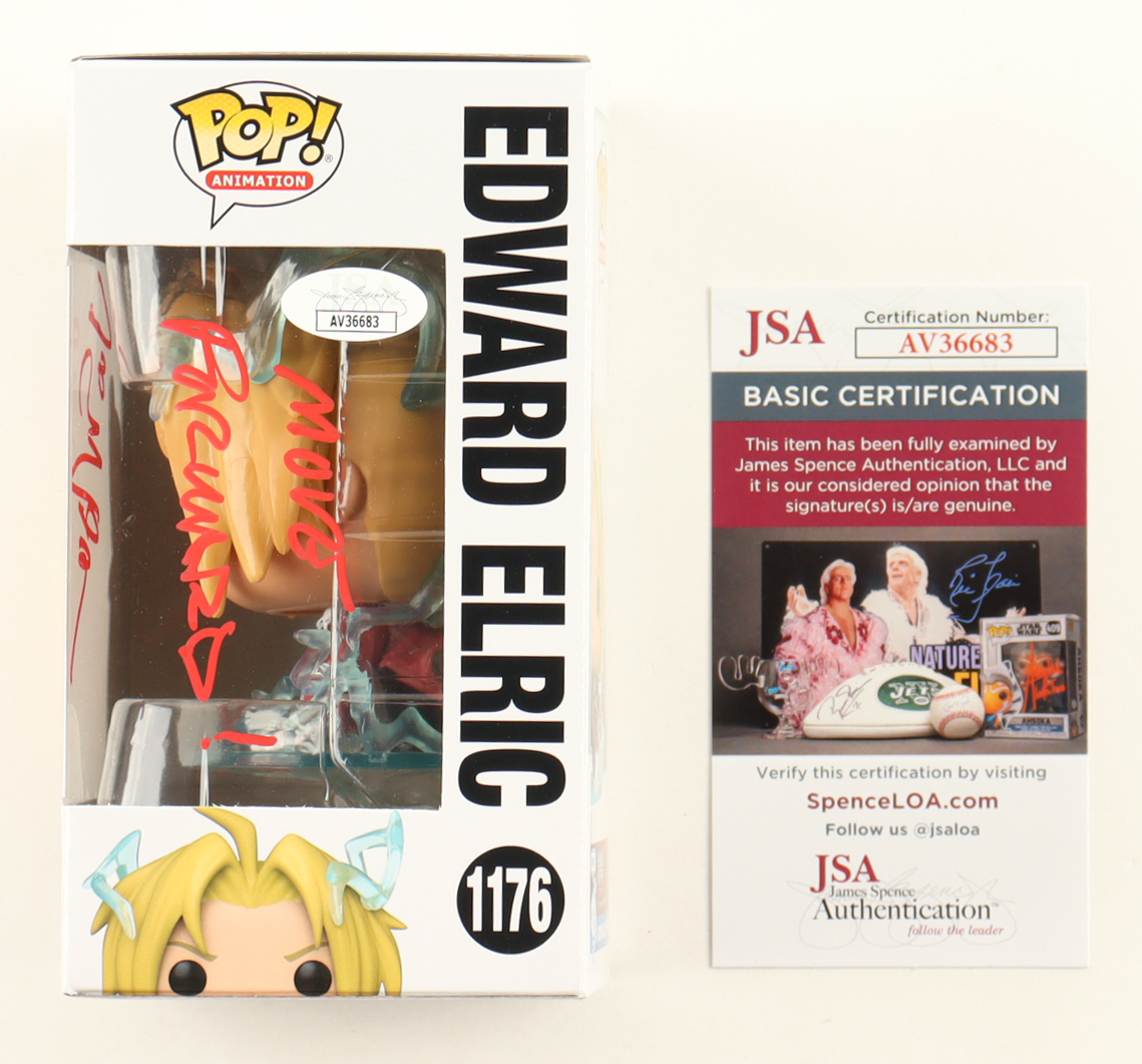 Vic Mignogna Signed "Fullmetal Alchemist: Brotherhood" #1176 Edward Elric Funko Pop! Vinyl Figure Inscribed "Move Forward!" (JSA) at PristineAuction.com Vic Mignogna Signed "Fullmetal Alchemist: Brotherhood" #1176 Edward Elric Funko Pop! Vinyl Figure Inscribed "Move Forward!" (JSA) at PristineAuction.com