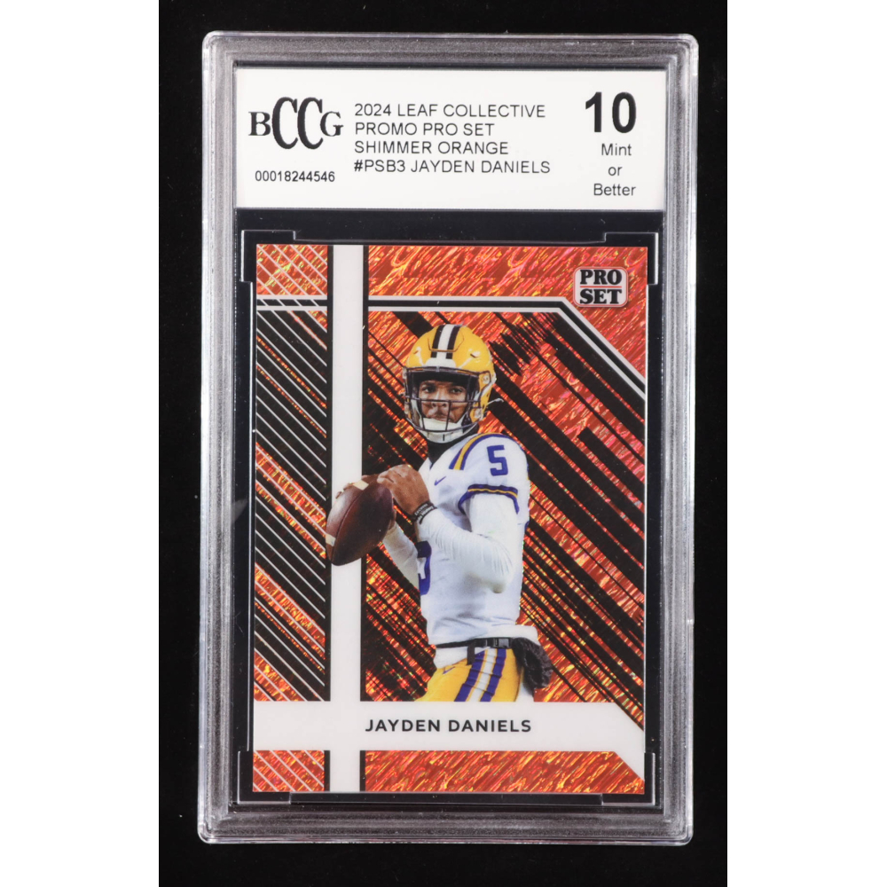 Jayden Daniels 2024 Leaf Collective Promo Pro Set Shimmer Orange #PSB3 RC #167/299 (BCCG 10) at PristineAuction.com