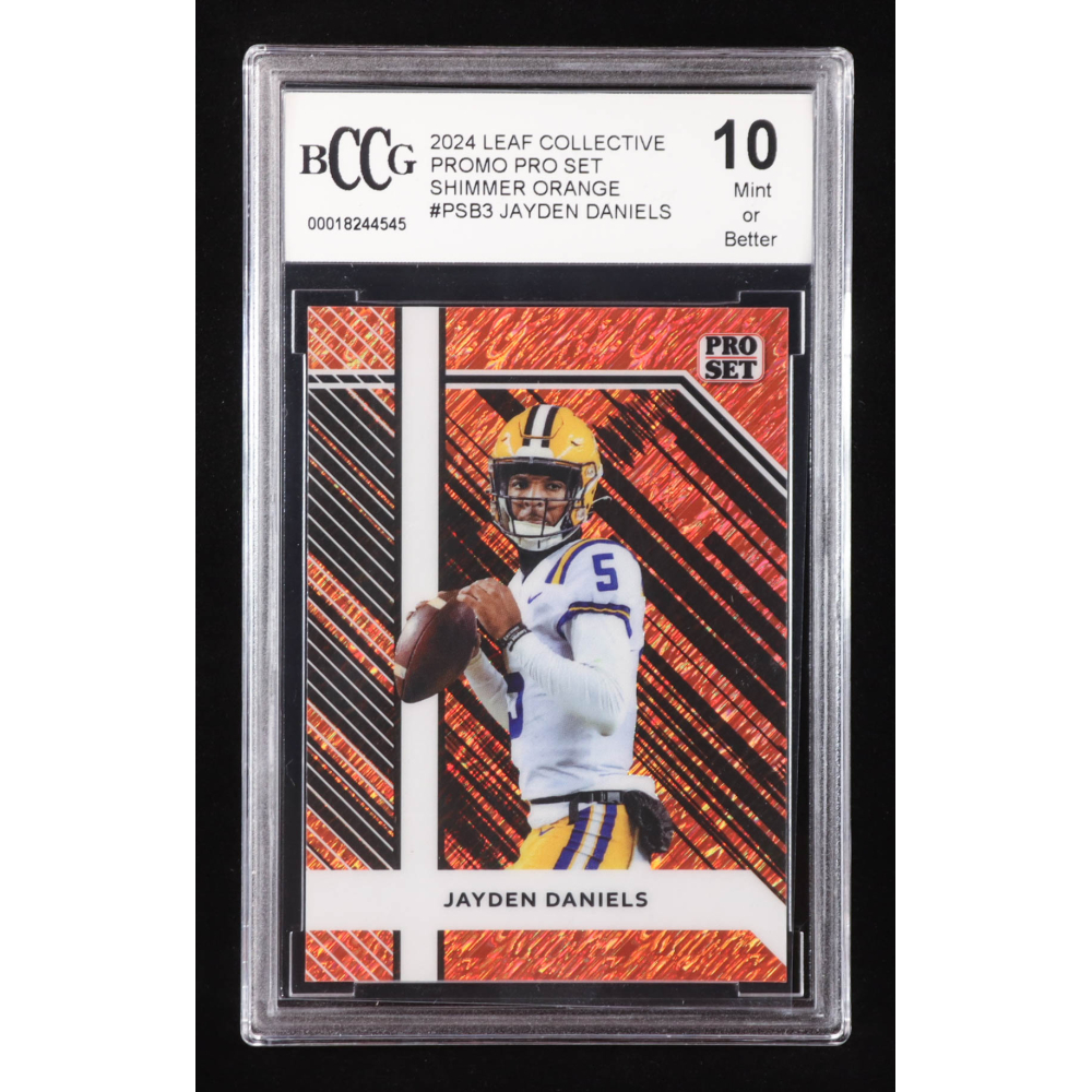 Jayden Daniels 2024 Leaf Collective Promo Pro Set Shimmer Orange #PSB3 RC #93/299 (BCCG 10) at PristineAuction.com