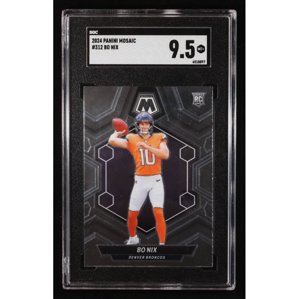 Bo Nix 2024 Panini Mosaic #312 RC (SGC 9.5) at PristineAuction.com