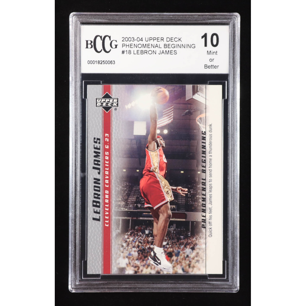 LeBron James 2003-04 Upper Deck Phenomenal Beginning LeBron James #18 RC / Quick Off His Feet (BCCG 10) at PristineAuction.com