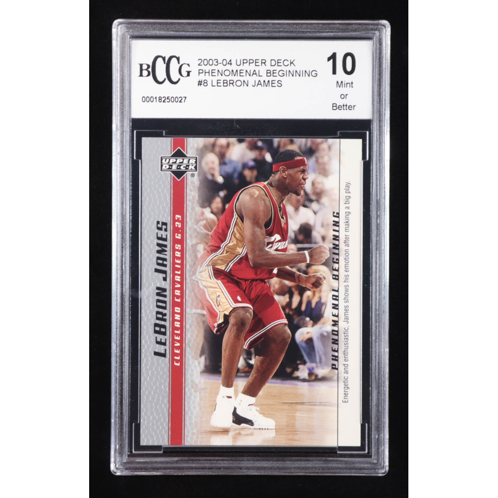 LeBron James 2003-04 Upper Deck Phenomenal Beginning LeBron James #8 RC / Energetic and Enthusiastic (BCCG 10) at PristineAuction.com