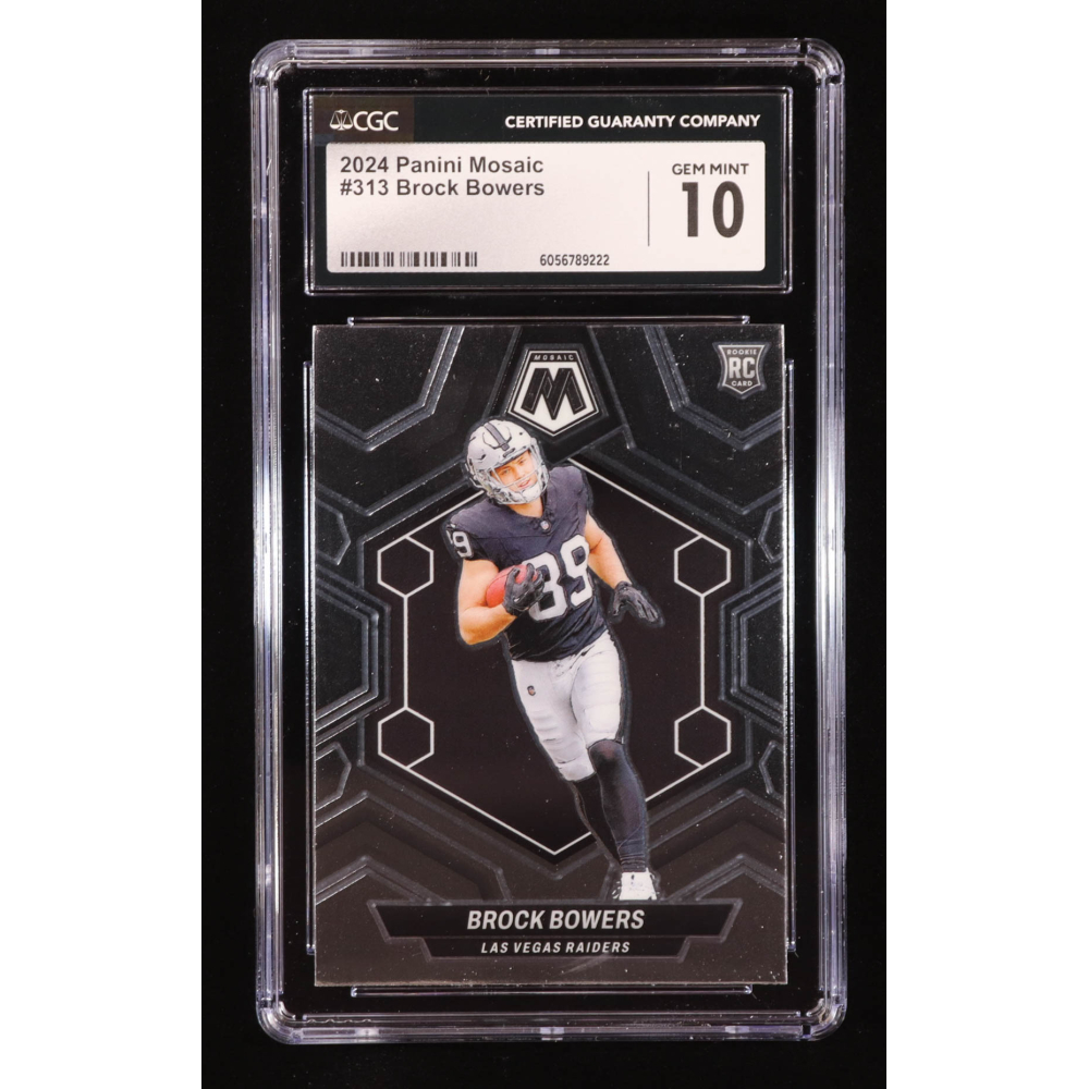 Brock Bowers 2024 Panini Mosaic #313 RC (CGC 10) at PristineAuction.com