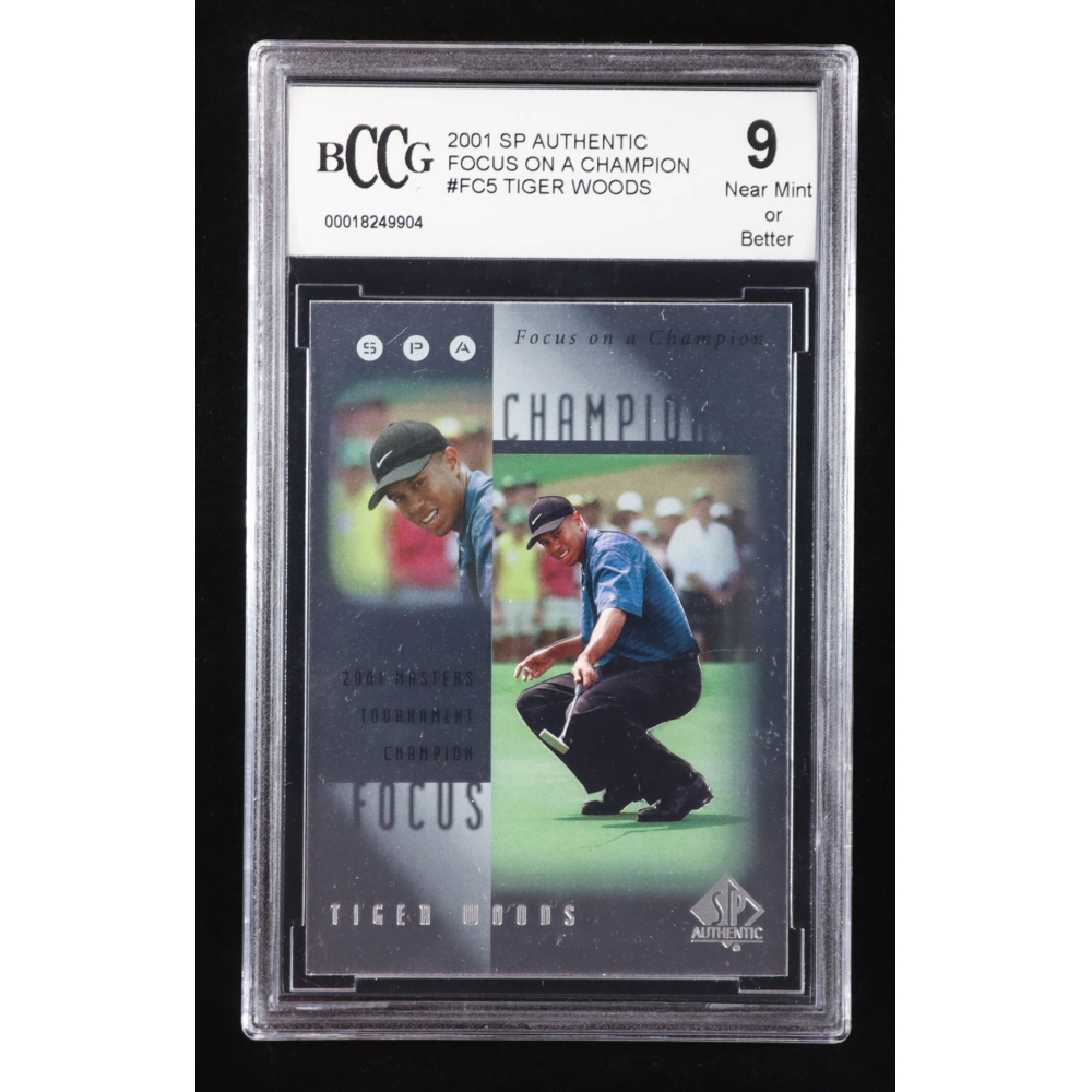 Tiger Woods 2001 SP Authentic Focus on a Champion #FC5 RC (BCCG 9) at PristineAuction.com