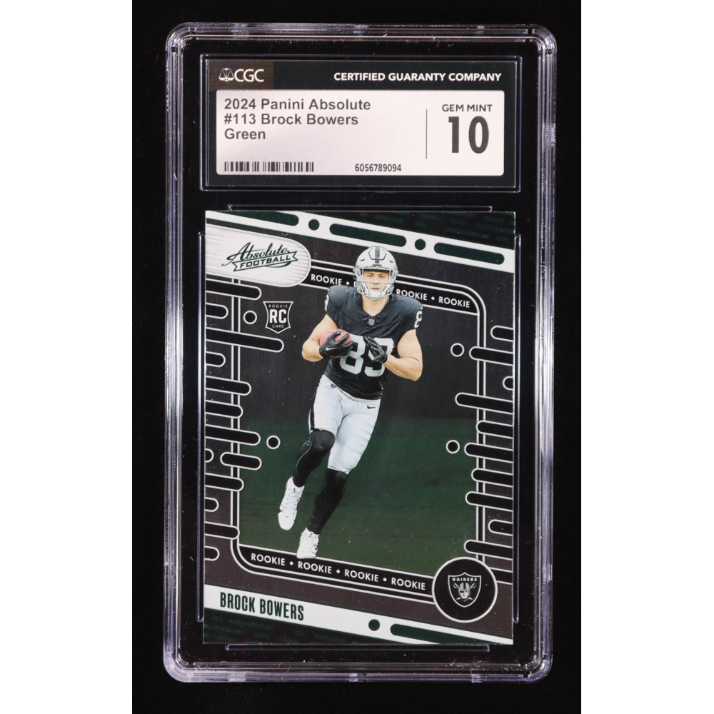 Brock Bowers 2024 Absolute Green #113 RC (CGC 10) at PristineAuction.com