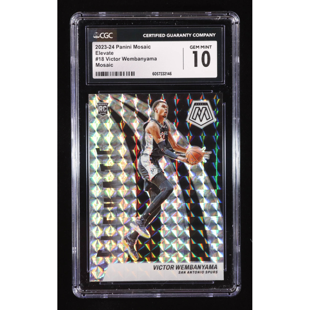 Victor Wembanyama 2023-24 Panini Mosaic Elevate Mosaic #18 RC (CGC 10) at PristineAuction.com