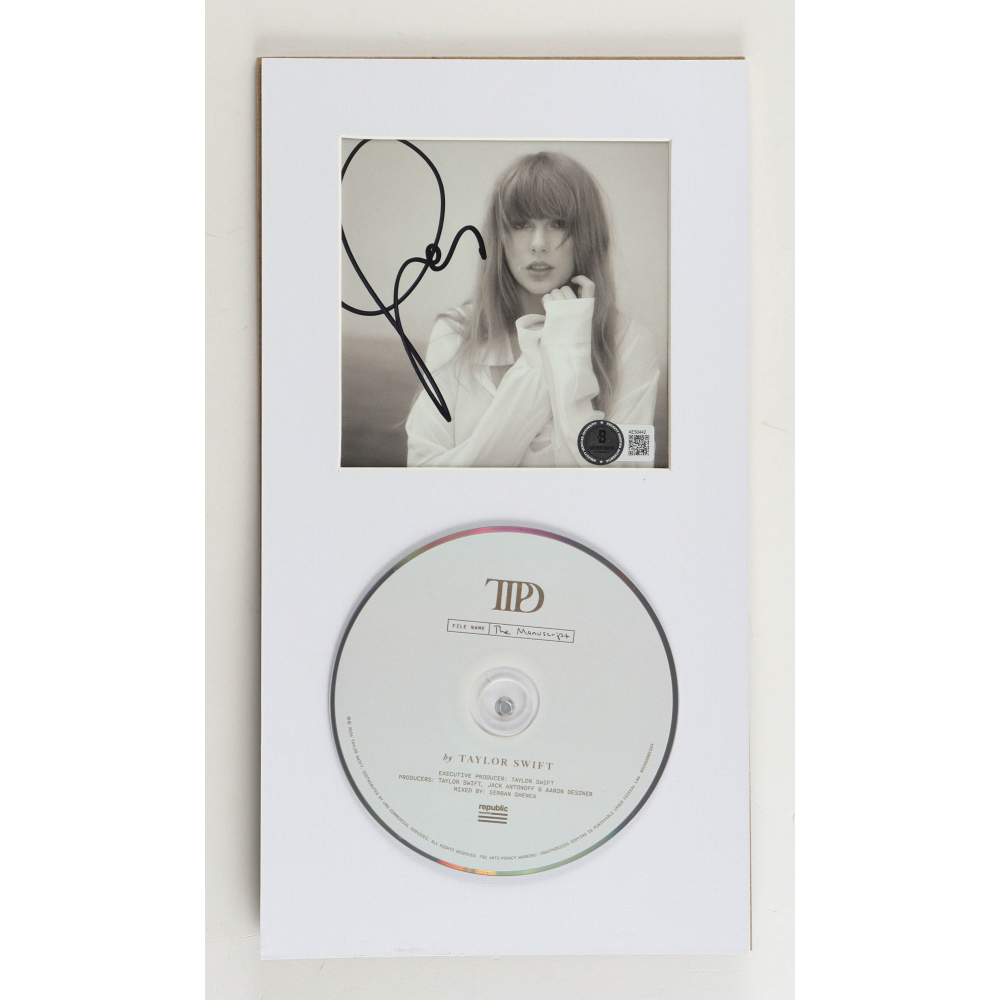 Taylor Swift Signed "The Tortured Poets Department" Custom Matted CD Insert Display (Beckett) at PristineAuction.com
