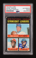 Fergie Jenkins Signed 1971 Topps #72 NL Strikeout Leaders Tom Seaver / Bob Gibson / Fergie Jenkins (PSA Authentic) at PristineAuction.com