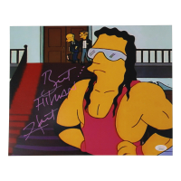 Bret "Hitman" Hart Signed "The Simpsons" 11x14 Photo (JSA) at PristineAuction.com