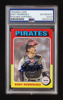 Endy Rodriguez Signed 2024 Topps Heritage #488 RC (PSA Authentic) at PristineAuction.com