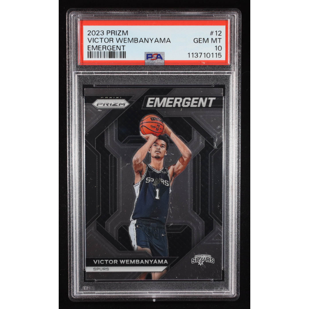 Victor Wembanyama 2023-24 Panini Prizm Emergent #12 RC (PSA 10) at PristineAuction.com