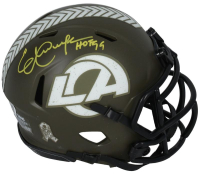 Eric Dickerson Signed Rams Salute To Service Alternate Mini Speed Helmet Inscribed "HOF 99" (Beckett) at PristineAuction.com